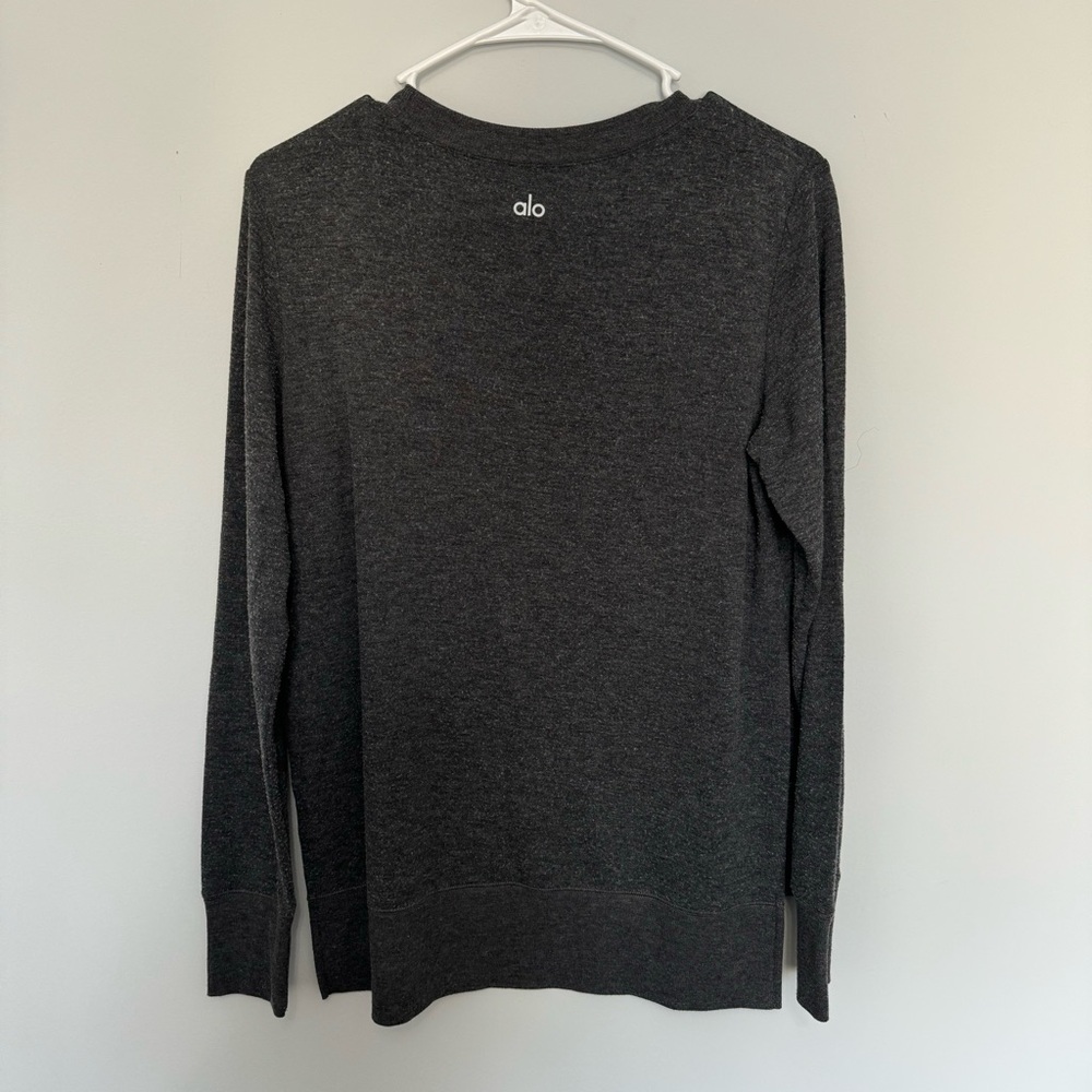 Alo Dark Gray Long Sleeve Top - Picture 5 of 6